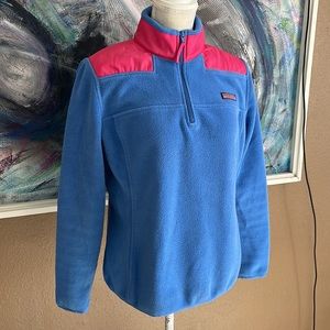 Vineyard Vines Pink And Blue Fleece Pullover, S